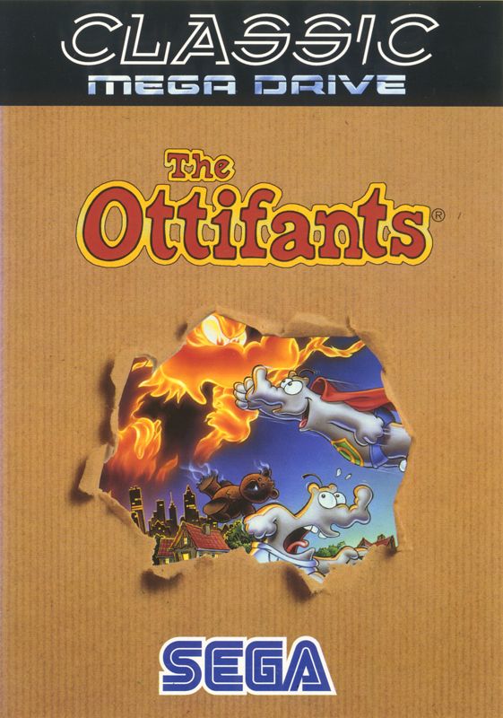 The Ottifants box art for Sega Mega Drive